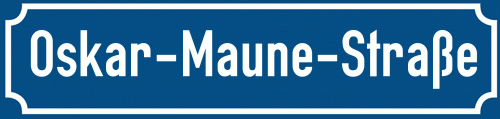 Straßenschild Oskar-Maune-Straße zum kostenlosen Download