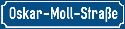 Straßenschild Oskar-Moll-Straße