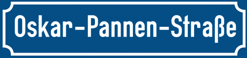Straßenschild Oskar-Pannen-Straße