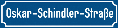Straßenschild Oskar-Schindler-Straße