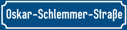 Straßenschild Oskar-Schlemmer-Straße