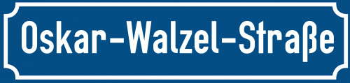 Straßenschild Oskar-Walzel-Straße