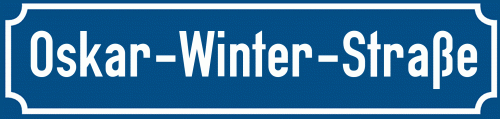 Straßenschild Oskar-Winter-Straße zum kostenlosen Download