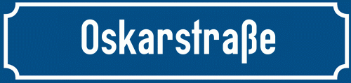 Straßenschild Oskarstraße zum kostenlosen Download