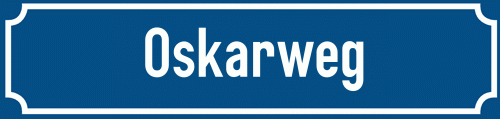 Straßenschild Oskarweg