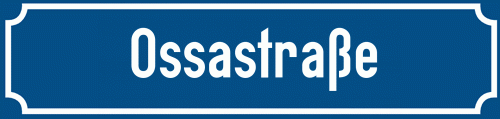 Straßenschild Ossastraße zum kostenlosen Download