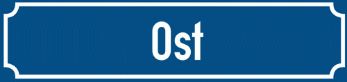 Straßenschild Ost