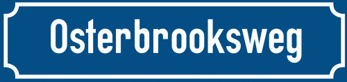 Straßenschild Osterbrooksweg zum kostenlosen Download