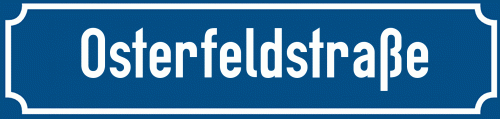 Straßenschild Osterfeldstraße zum kostenlosen Download