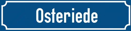 Straßenschild Osteriede zum kostenlosen Download