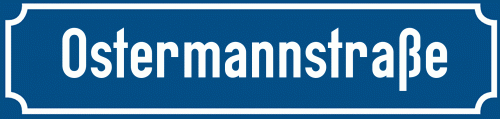 Straßenschild Ostermannstraße zum kostenlosen Download