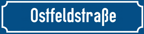 Straßenschild Ostfeldstraße zum kostenlosen Download