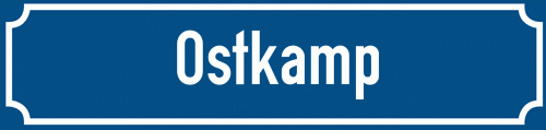 Straßenschild Ostkamp