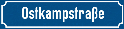 Straßenschild Ostkampstraße zum kostenlosen Download