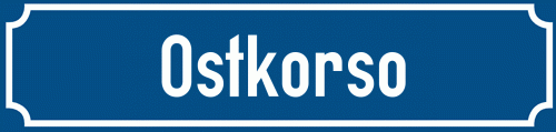 Straßenschild Ostkorso zum kostenlosen Download
