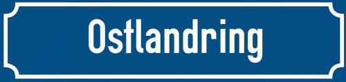 Straßenschild Ostlandring zum kostenlosen Download