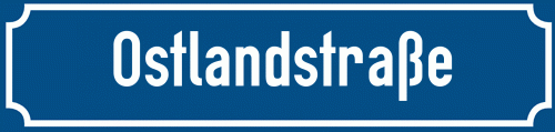 Straßenschild Ostlandstraße zum kostenlosen Download