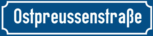 Straßenschild Ostpreussenstraße zum kostenlosen Download