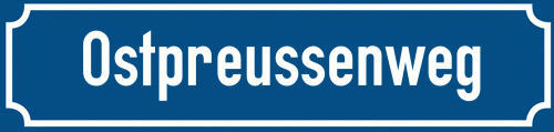 Straßenschild Ostpreussenweg zum kostenlosen Download