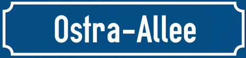 Straßenschild Ostra-Allee zum kostenlosen Download