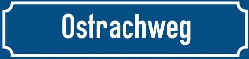 Straßenschild Ostrachweg zum kostenlosen Download
