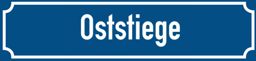 Straßenschild Oststiege