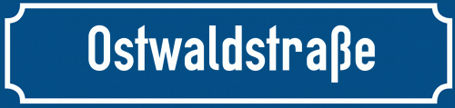 Straßenschild Ostwaldstraße