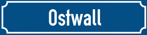 Straßenschild Ostwall