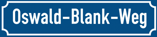 Straßenschild Oswald-Blank-Weg