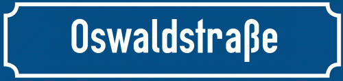 Straßenschild Oswaldstraße zum kostenlosen Download
