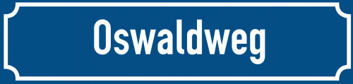 Straßenschild Oswaldweg zum kostenlosen Download
