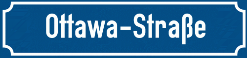 Straßenschild Ottawa-Straße
