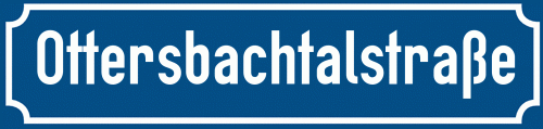 Straßenschild Ottersbachtalstraße zum kostenlosen Download