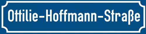 Straßenschild Ottilie-Hoffmann-Straße