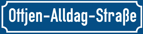 Straßenschild Ottjen-Alldag-Straße