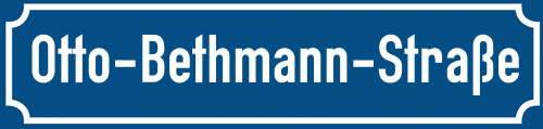 Straßenschild Otto-Bethmann-Straße