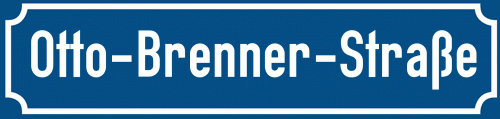 Straßenschild Otto-Brenner-Straße zum kostenlosen Download