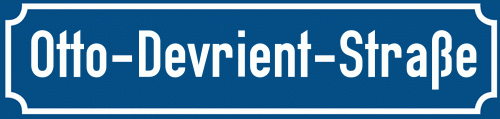 Straßenschild Otto-Devrient-Straße zum kostenlosen Download