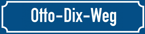 Straßenschild Otto-Dix-Weg