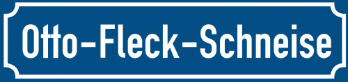 Straßenschild Otto-Fleck-Schneise