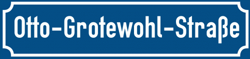 Straßenschild Otto-Grotewohl-Straße zum kostenlosen Download