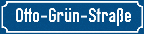Straßenschild Otto-Grün-Straße