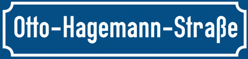 Straßenschild Otto-Hagemann-Straße