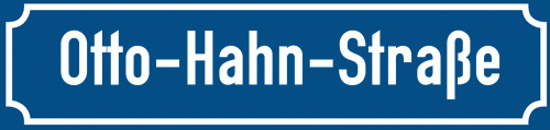 Straßenschild Otto-Hahn-Straße zum kostenlosen Download