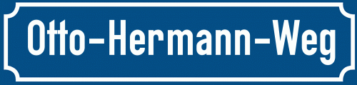 Straßenschild Otto-Hermann-Weg
