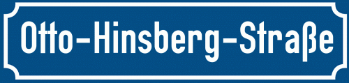 Straßenschild Otto-Hinsberg-Straße
