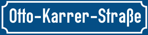 Straßenschild Otto-Karrer-Straße zum kostenlosen Download
