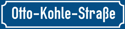 Straßenschild Otto-Kohle-Straße