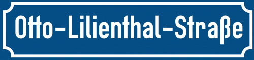 Straßenschild Otto-Lilienthal-Straße zum kostenlosen Download