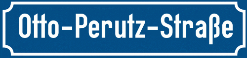 Straßenschild Otto-Perutz-Straße zum kostenlosen Download